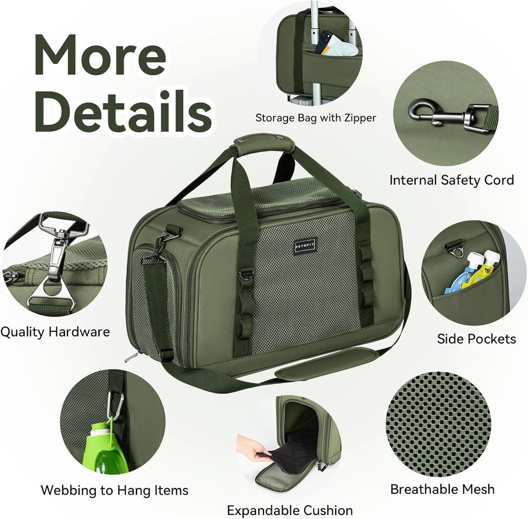 Petsfit Transportbox Katze Flugzeug Transporttasche Katze Hund mit Decke Hundetasche stabil & atmung