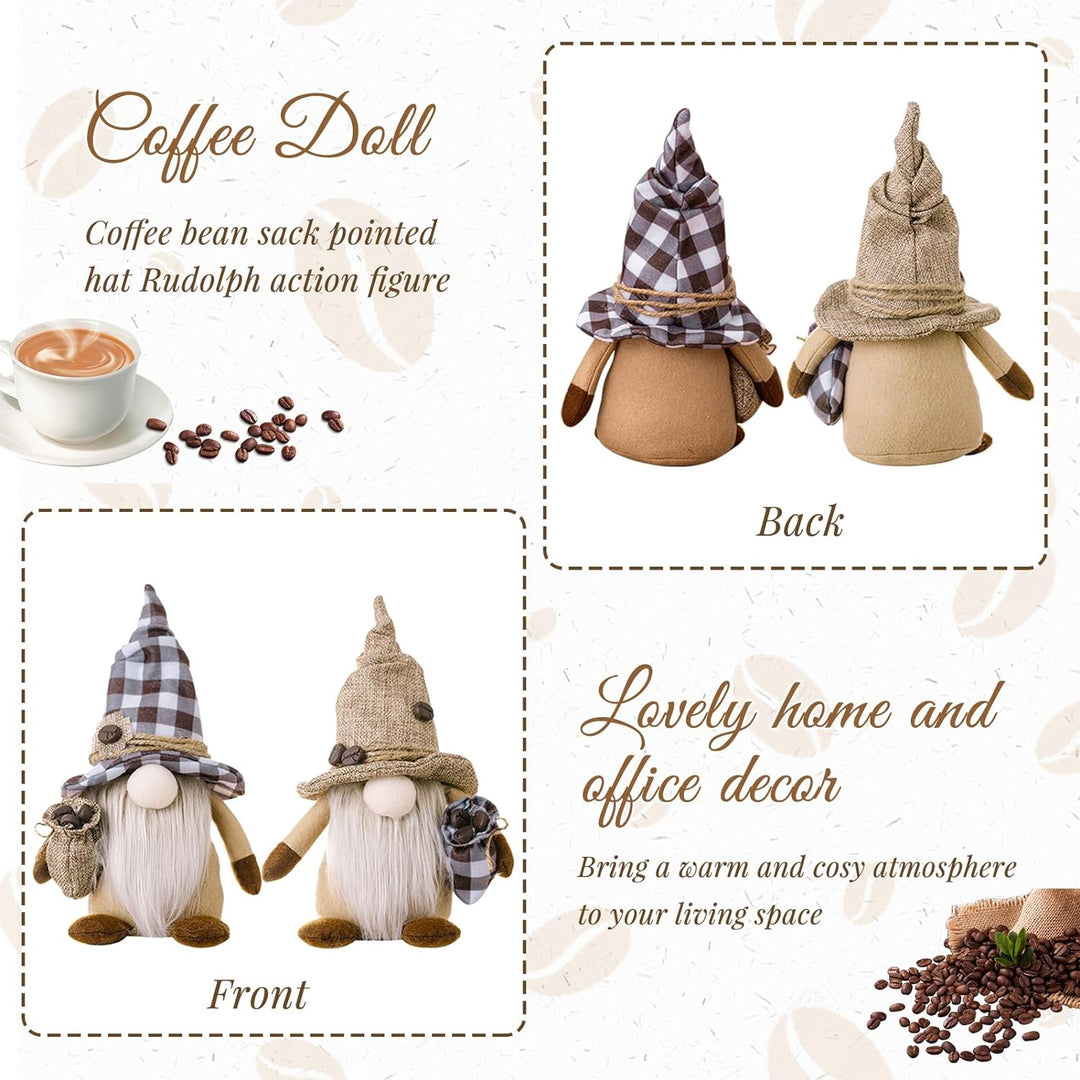 ACAREY Kaffee Wichtel Deko Wichtel, Sommer Wichtel Figuren Erntedankfest Plüsch Ornament Schwedische