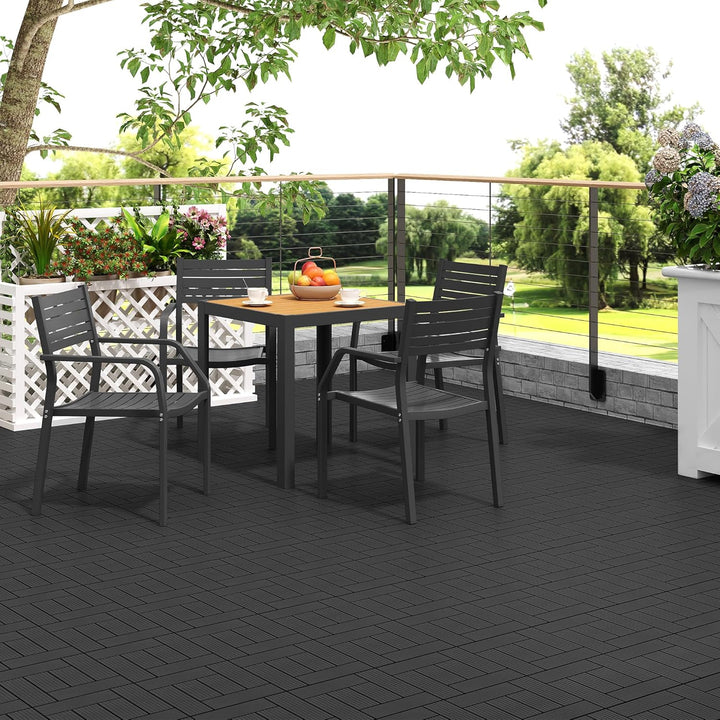 Laneetal WPC Fliesen 11er Set für 1 m², Balkonfliesen 30x30 cm, Terrassenfliesen Klicksystem, Klickf