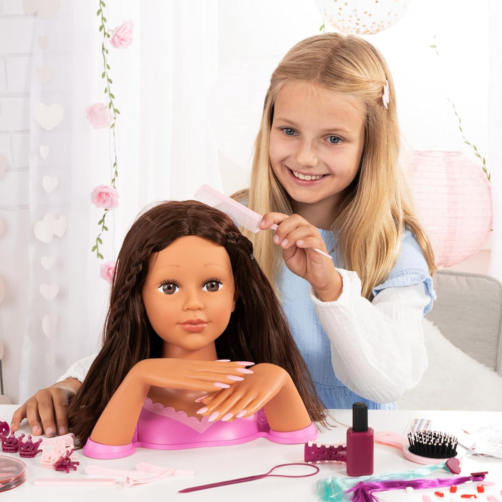 Bayer Design 90090AC Charlene Magic Nails Frisier- und Schminkkopf mit Händen und Fingernägeln, Make