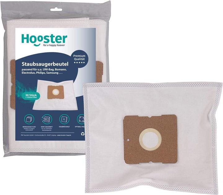 Hooster 30 Stück Staubsaugerbeutel passend für Swirl Y 101 / Y101 / Y-101 / Y.101 / mit Zusatzfilter