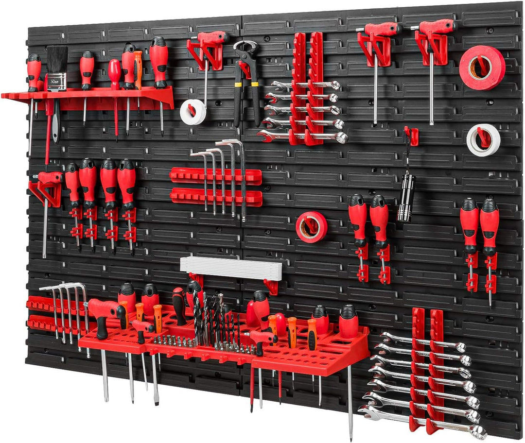PAFEN Werkzeugwand Lagersystem – 1152 x 780 mm Wandregal mit Werkzeughaltern – Set 38 Zubehör Werkze