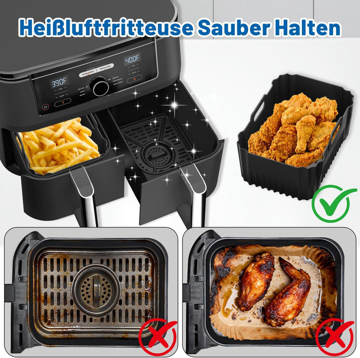 Ninja Heissluftfritteuse Silikonform für AF400EU AF451EU 9.5L, Airfryer Zubehör für Ninja Foodi Max