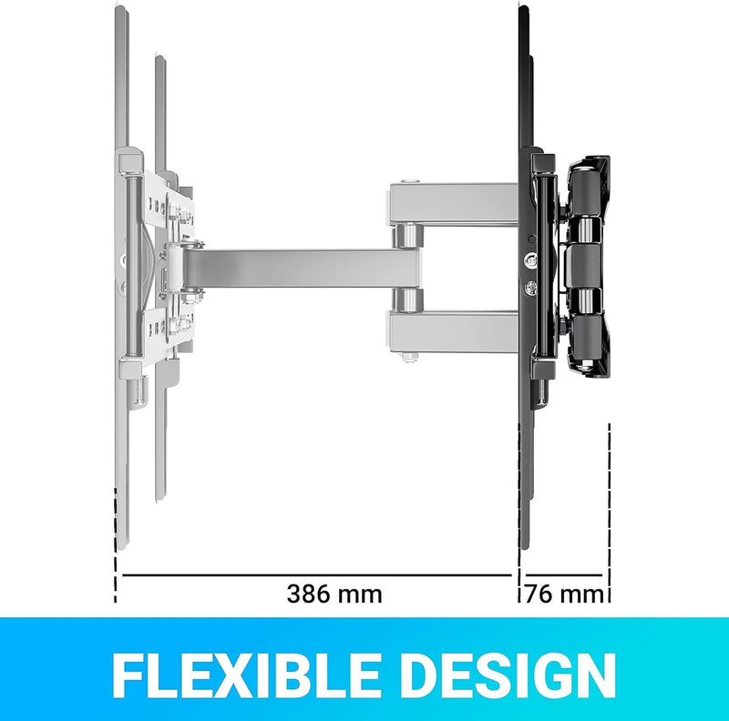 Alaskaprint TV Wandhalterung Schwenkbar Neigbar TV Halterung für 20-60 Zoll Fernseher wandhalterung