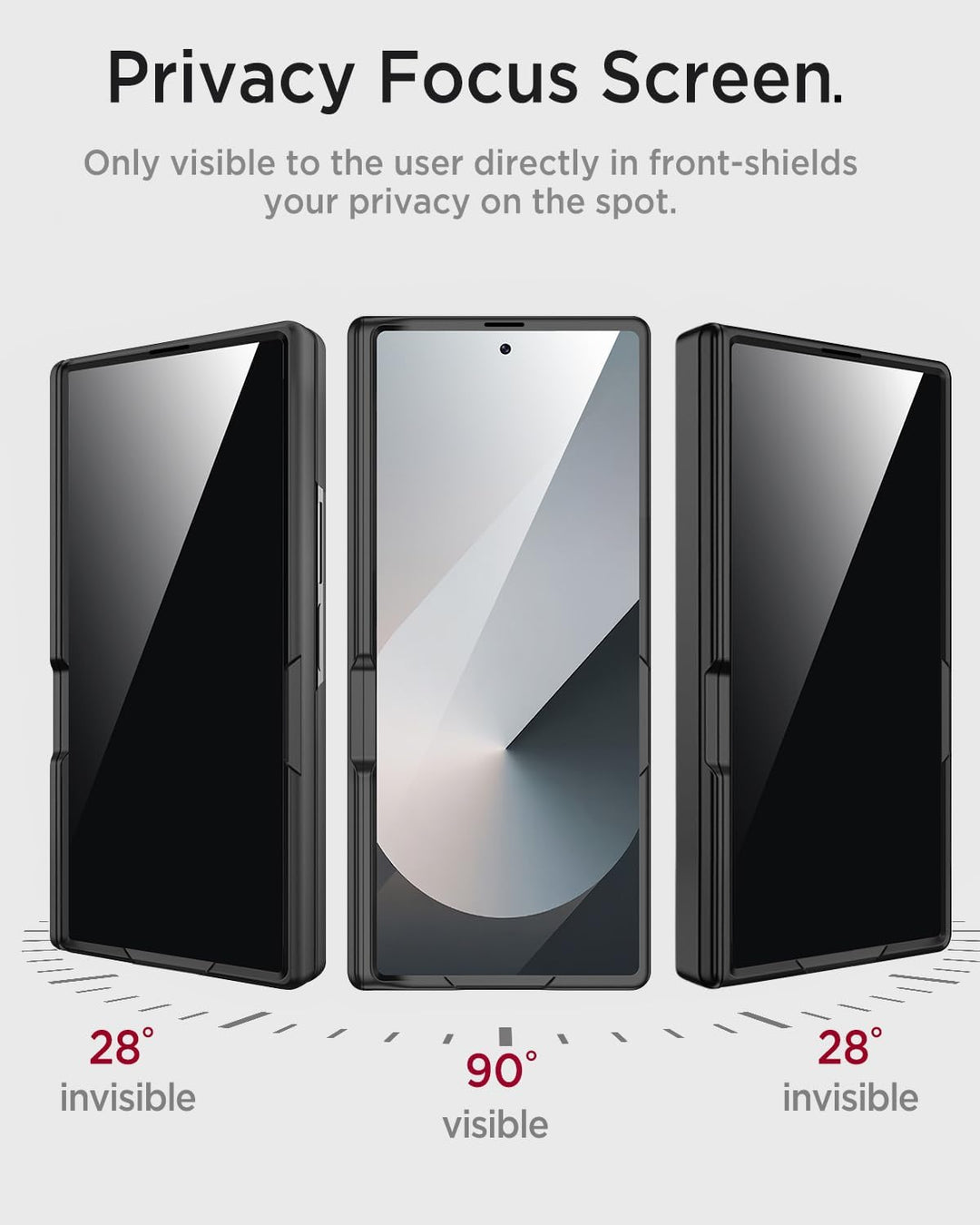 Miimall Kompatibel mit Samsung Galaxy Z Fold 7 Hülle mit Displayschutz Anti-SPY, [Magnetischer Schar