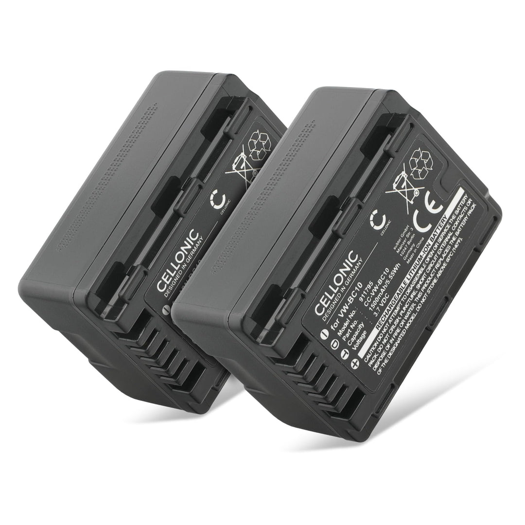 subtel 2X VW-VBK180 VBK360 VW-VBL090 Akku kompatibel mit Panasonic V100 HC-VX878 HDC-SD90 SD40 SD60