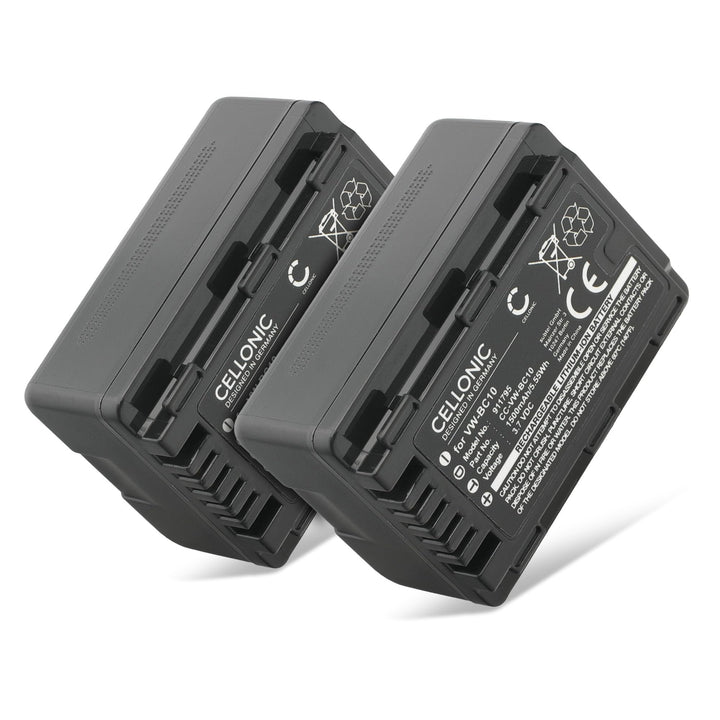 subtel 2X VW-VBK180 VBK360 VW-VBL090 Akku kompatibel mit Panasonic V100 HC-VX878 HDC-SD90 SD40 SD60