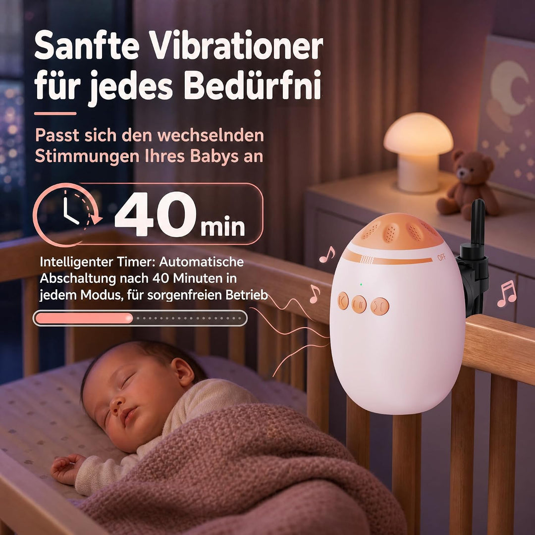 Kinderwagen Schaukler mit 11 Beruhigende Klänge, Wiederaufladbar (USB-C) | Einstellbare Schaukelinte