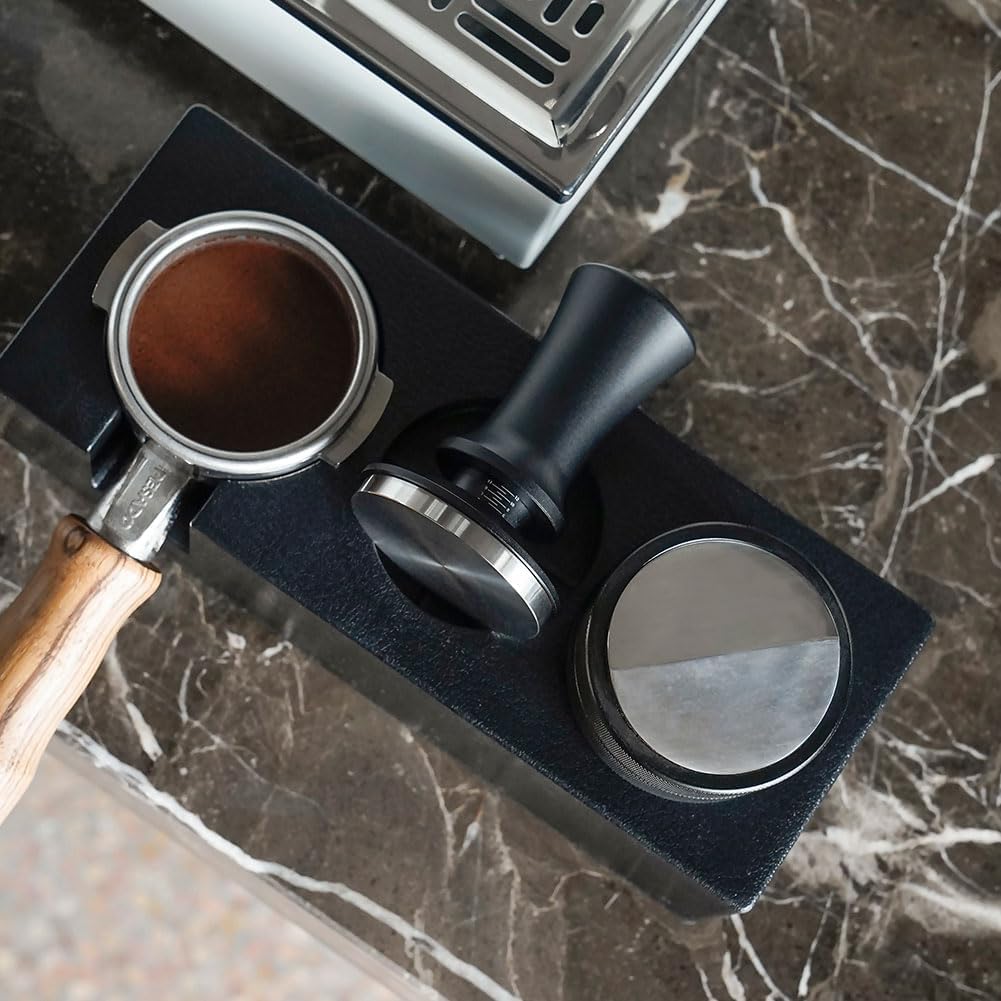 watchget 58 mm Espresso-Kaffee-Stampfer, federbelasteter Stampfer, Edelstahl, Barista, Espresso, Tam
