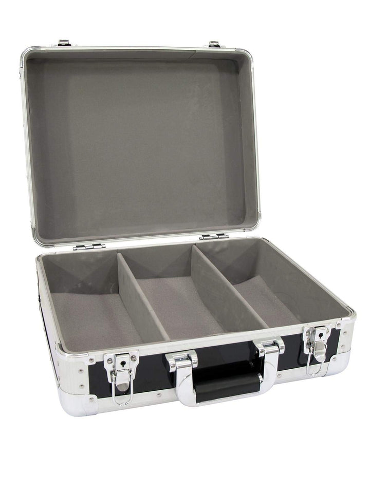 ROADINGER CD-Case ALU Digital-Booking abgerundet sw | CD-Case in schwarzem Aluminiumgehäuse für ca.