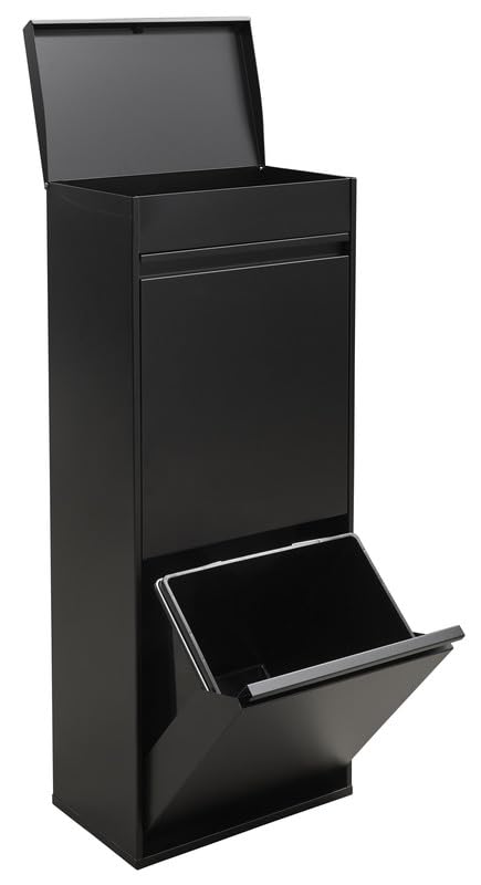 ARREGUI Top CR426-B Mülltrennsystem aus Stahl mit Aufbewahrungsbox mit Deckel | 3 Fächer Mülleimer f