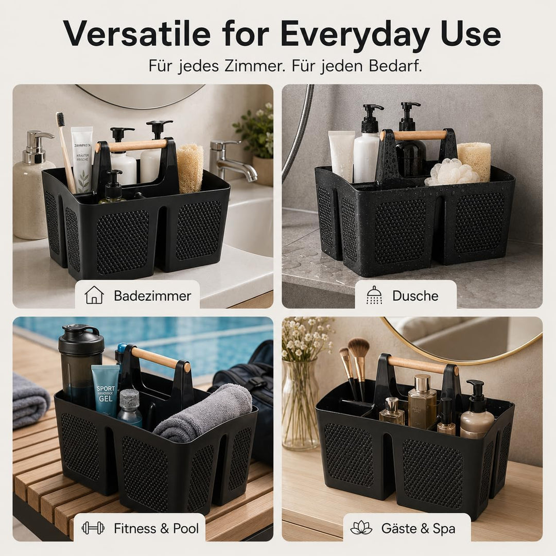 ALINK Portable Dusche Caddy Korb mit Fächern, Kunststoff geteilt Reinigung Caddy Organizer Storage T