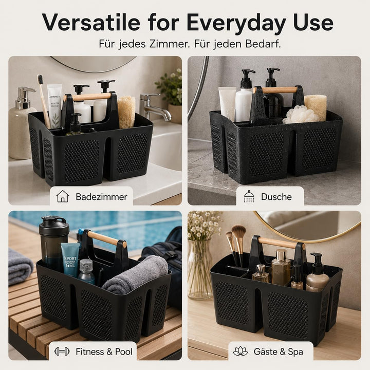ALINK Portable Dusche Caddy Korb mit Fächern, Kunststoff geteilt Reinigung Caddy Organizer Storage T