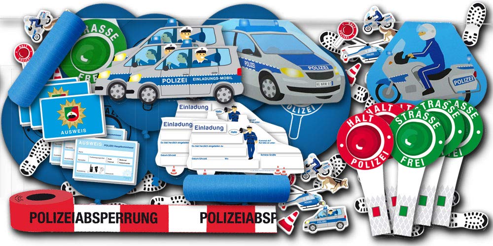 Kindergeburtstag Polizei Partydeko Set, Kindergeburtstag Polizei Partydeko Set