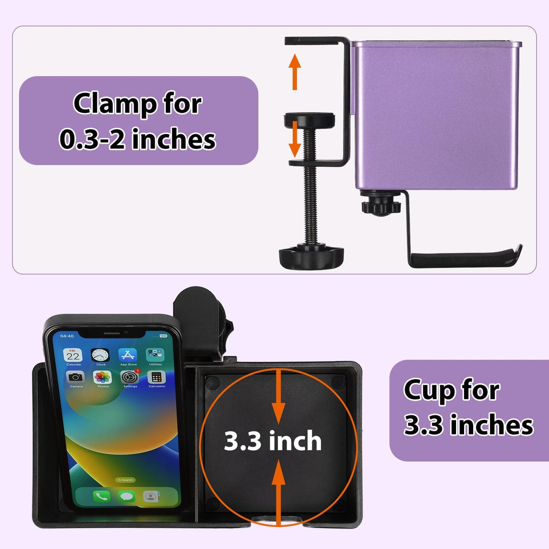 SchreibtischOrganizer mit KopfhörerAufhänger, Schbtisch-Getränkehalter für Schreibtisch-Aufbewahrung