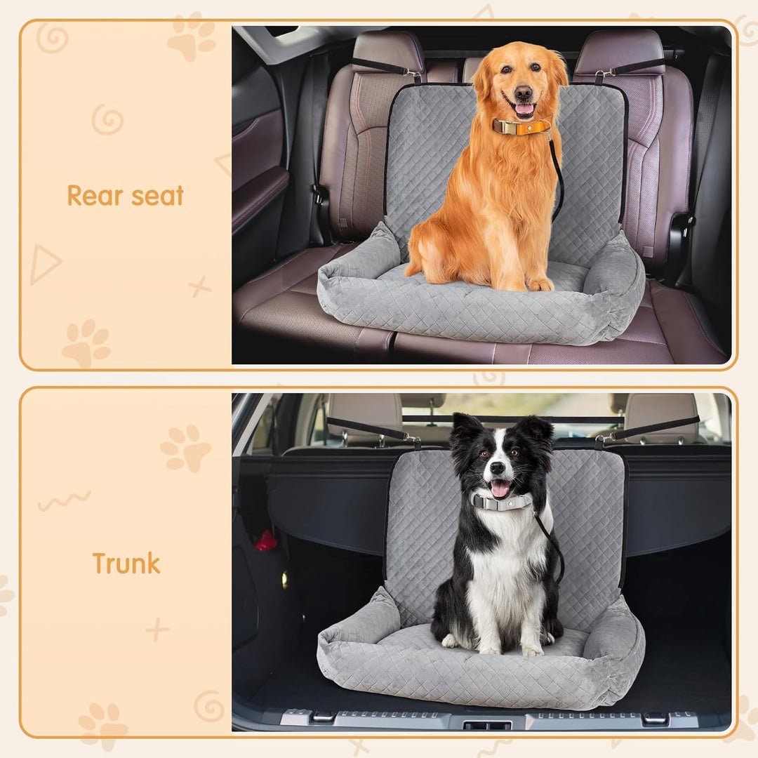 Todeco Hunde Autositz für Grosse und Mittlere Hunde, Waschbar und Abnehmbar Hundesitz Auto mit Siche