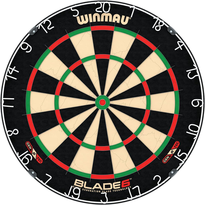 WINMAU Blade 6 Professionelle Bristle Klassische Dartscheibe with Surround und Darts Set (2 Sätze Da