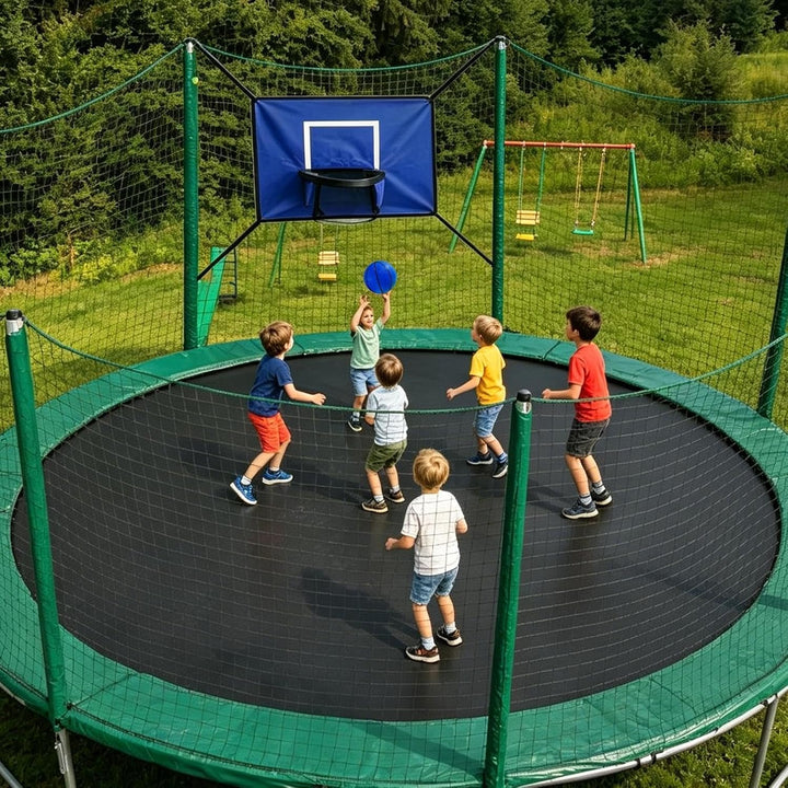 Generisch Trampolin-Basketballkorb | Kinderspielset zum Hüpfen und Dunken | Trampolin Korb Spiel Set