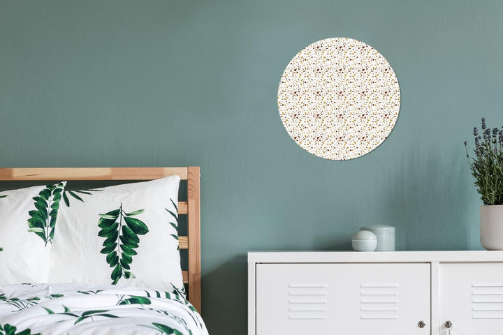 Wandbild Rund Wanddeko Deko Wohnzimmer Bilder 30x30 cm Terazzo - Textur - Muster, 30x30 cm