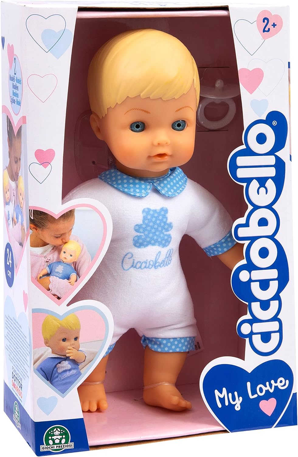 Cicciobello My Love – Die Flauschige Puppe passt den Kleinen mit weissem Kleid, Höhe 24 cm, für Kind