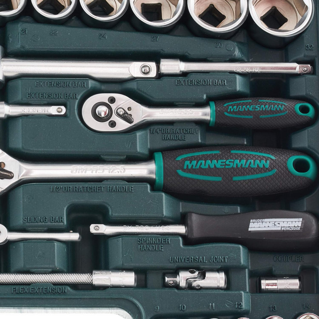 Mannesmann 82-tlg. Steckschlüsselsatz 1/4"+1/2", M29112