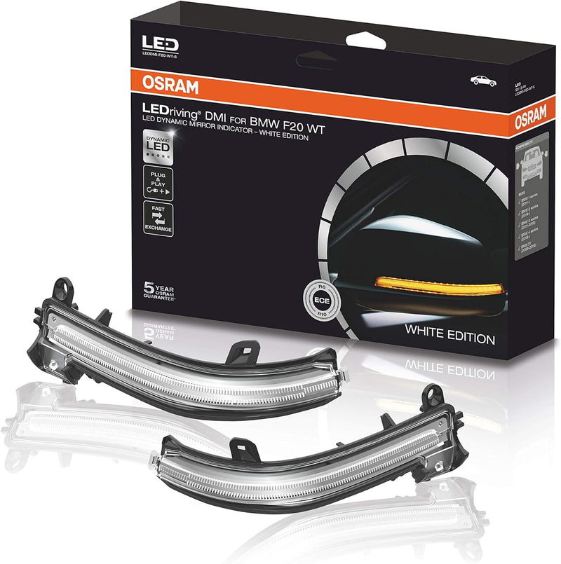 Osram LEDDMI F20 WT S LEDriving dynamischer Spiegelblinker, - White Edition, Set of 2, BMW 1-4, X1 s