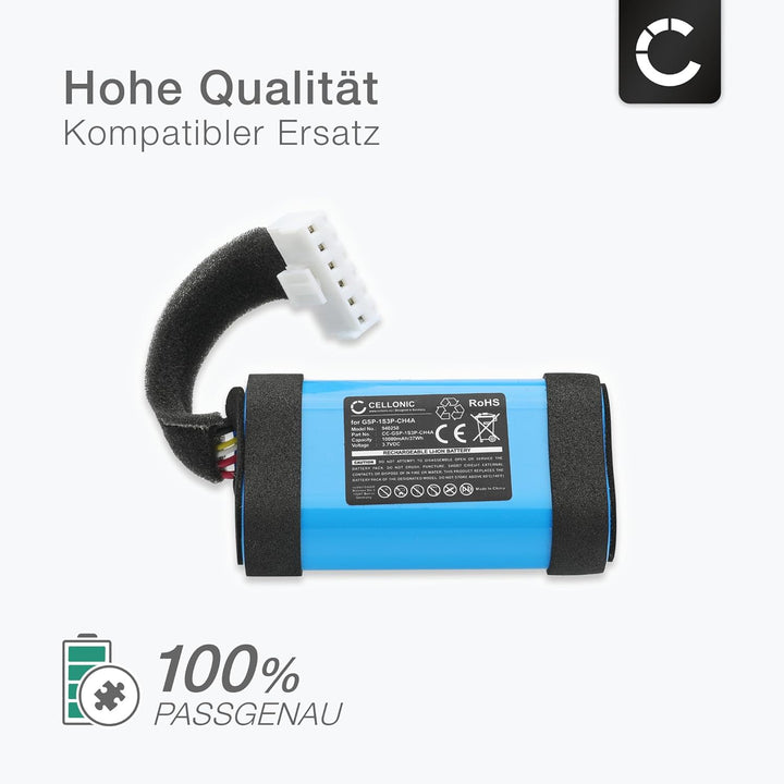CELLONIC, Lautsprecherakku kompatibel mit JBL Charge 5, Charge 4Q (10000mAh, 3.7V) Ersatzakku GSP-1S