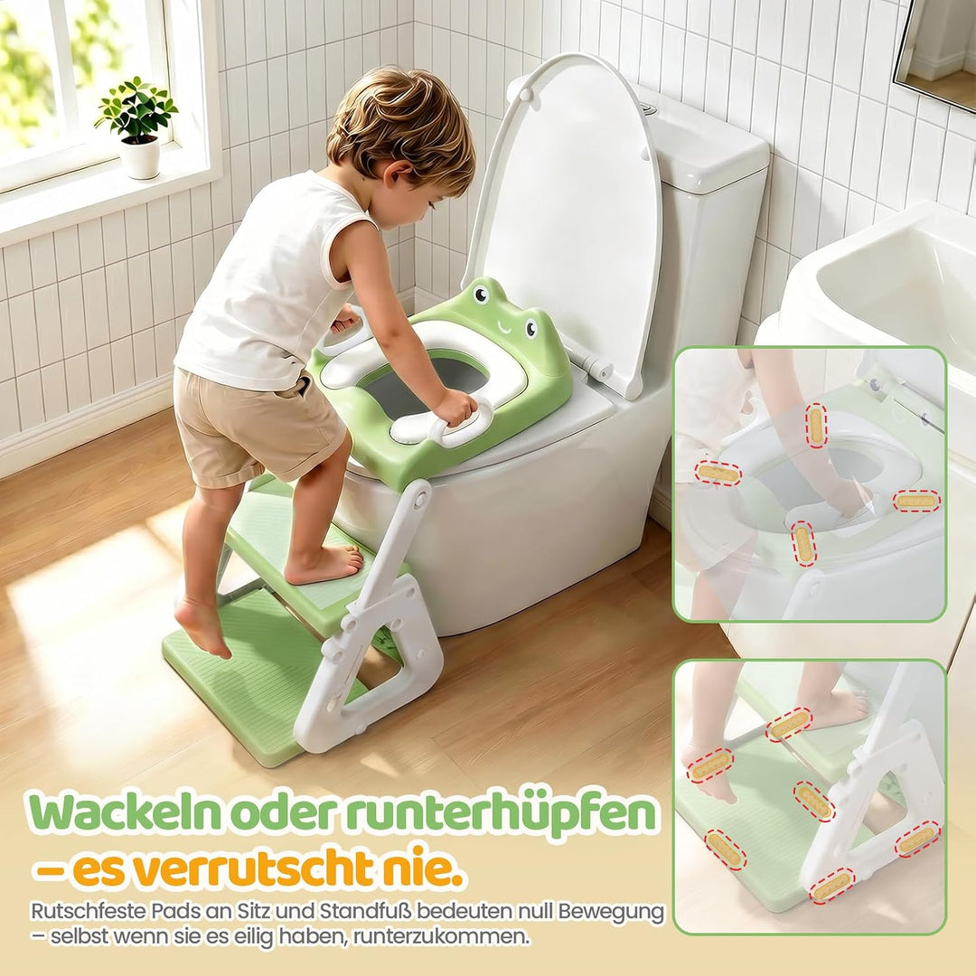 Orzbow Kinder Toilettensitz, Stabil Toilettensitz Kinder mit Treppe und Dreiecksstruktur, Verlängert