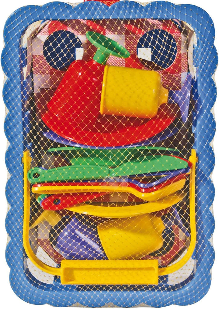 Picknickkorb Kunststoff Kinder Spielzeug Set 21-tlg. mit Geschirr +3J