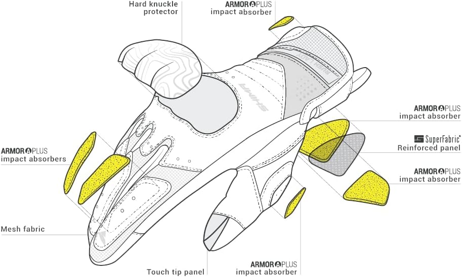 SHIMA RUSH Motorradhandschuhe - Atmungsaktive, Verstärkte, Stadt, Sommer, Touchscreen Handschuhe mit