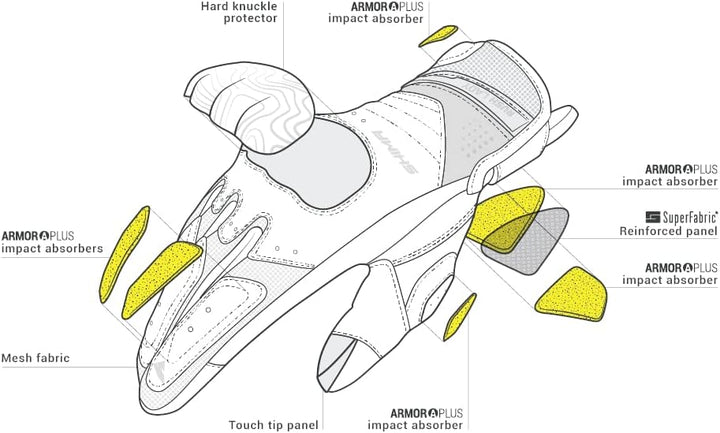 SHIMA RUSH Motorradhandschuhe - Atmungsaktive, Verstärkte, Stadt, Sommer, Touchscreen Handschuhe mit