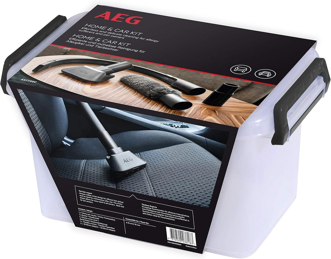 AEG AKIT09C Home & Car Kit (Tierhaardüse, Staubwedel, Flexible Fugendüse, gründliche Tierhaarentfern