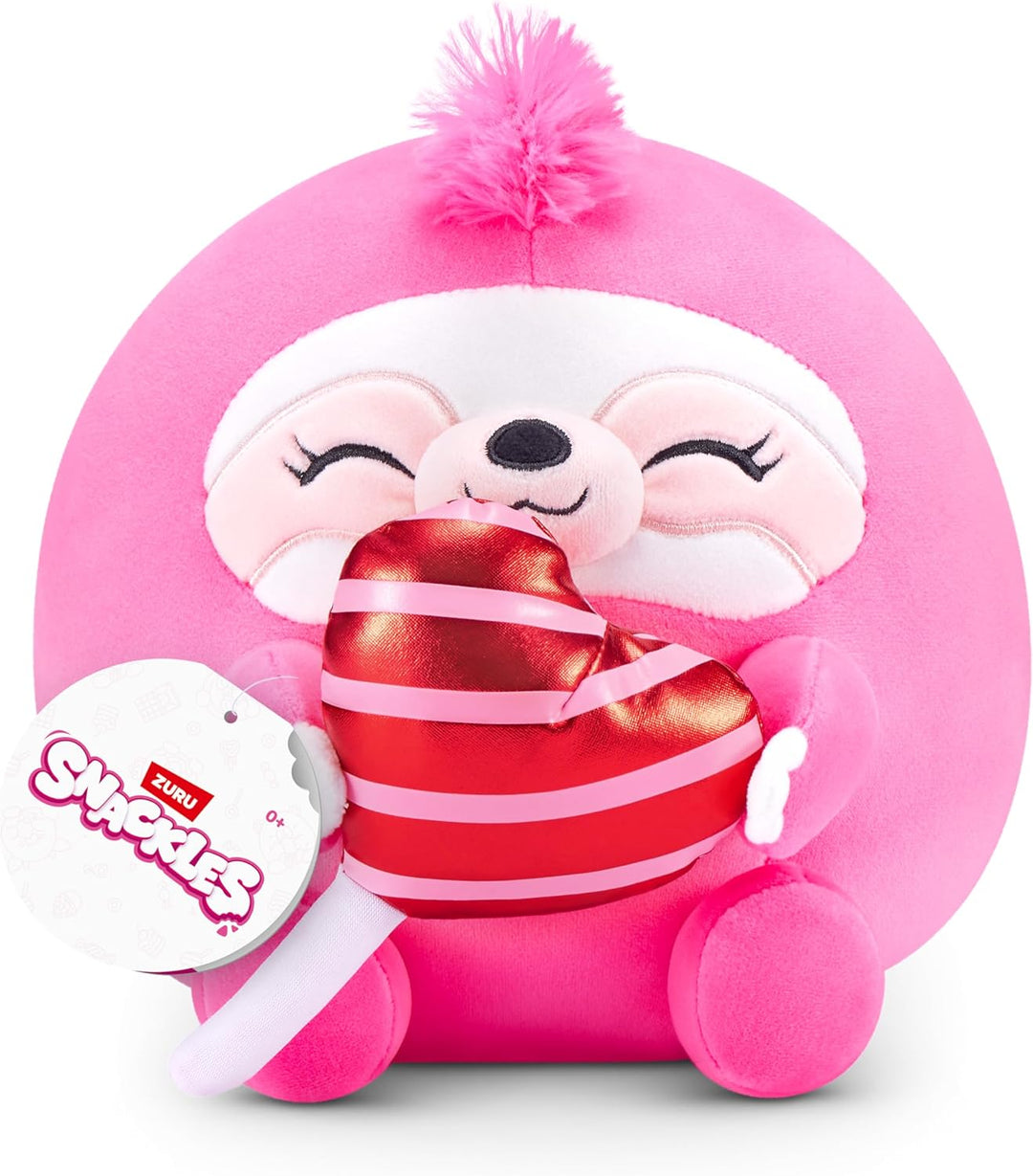 Snackles 20 cm grosses Valentinstags-Plüschspielzeug mit Valentinstags-Snack. (Sloth, Lollipop) Slot