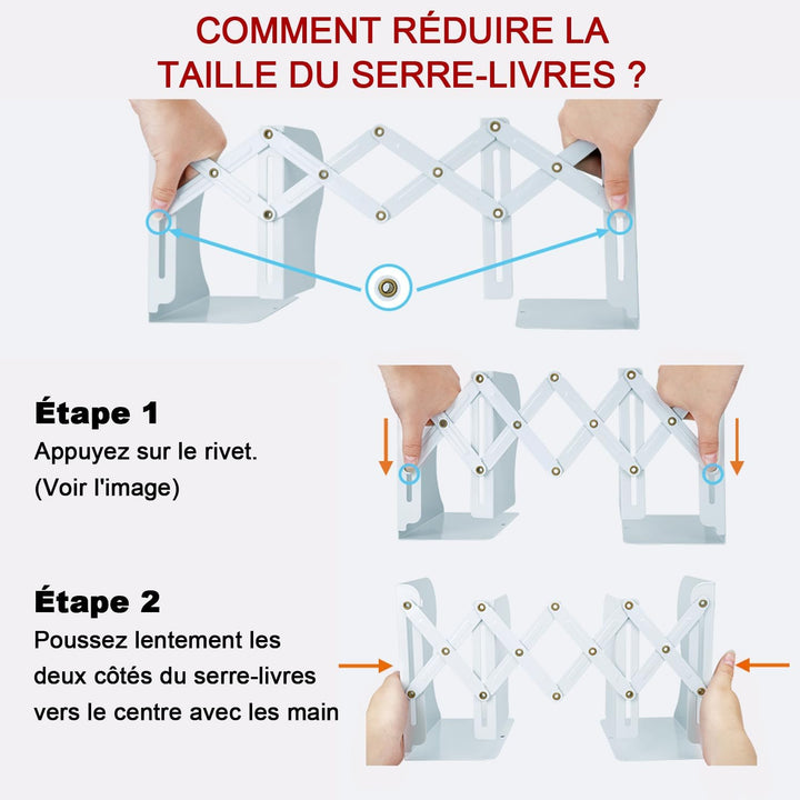 DIFIT Buchstütze, Buchstützen, Buchstütze Metall, 2 Stück Bücherhalter, Verstellbare Buchstütze, Büc