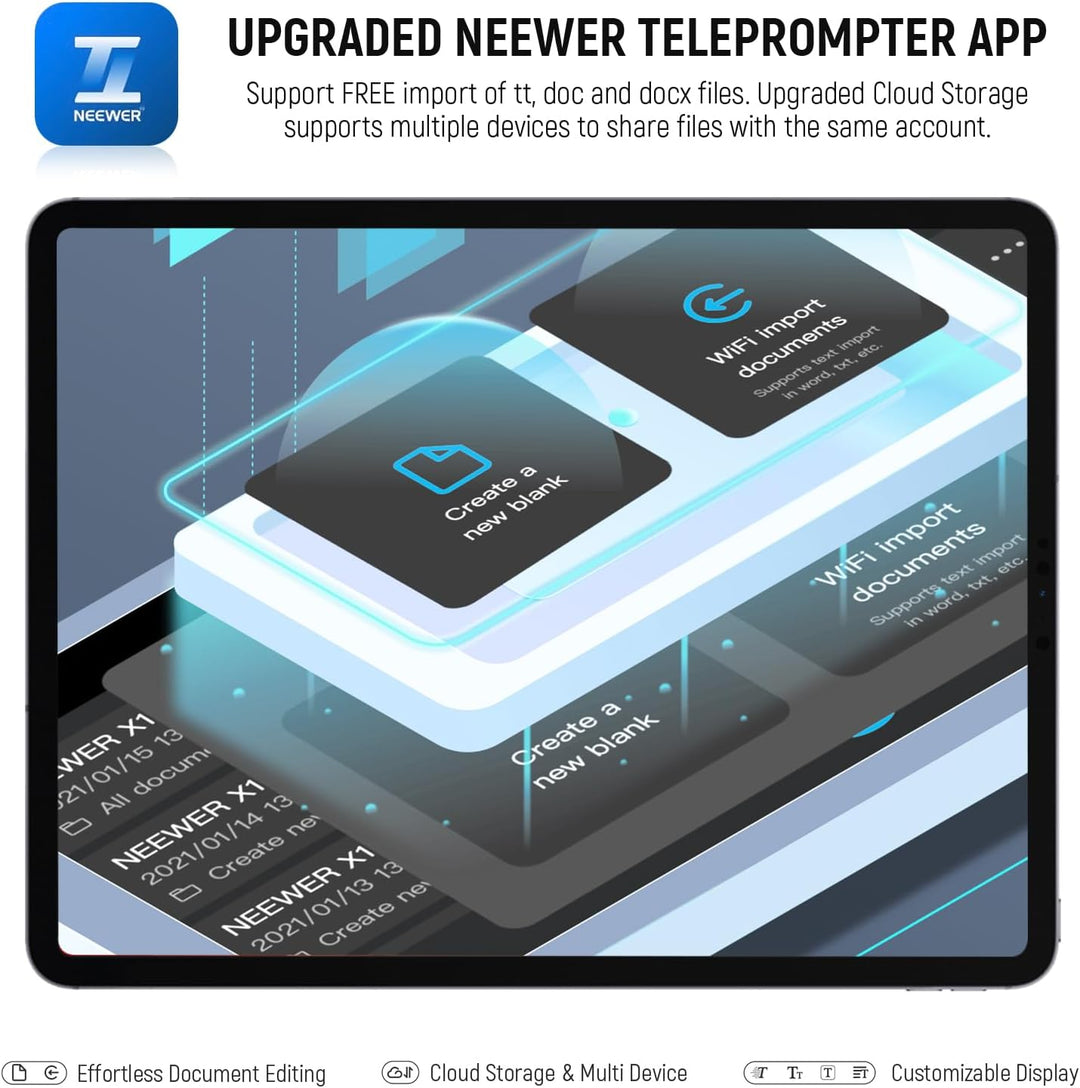 NEEWER RT113 Fernbedienung für NEEWER Teleprompter App, aktualisiert mit direkter Bluetooth Verbindu