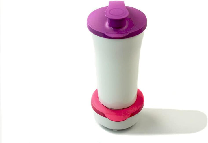 Tupperware Iluminas Shaker 800ml weiss lila + Dose 200ml weiss pink