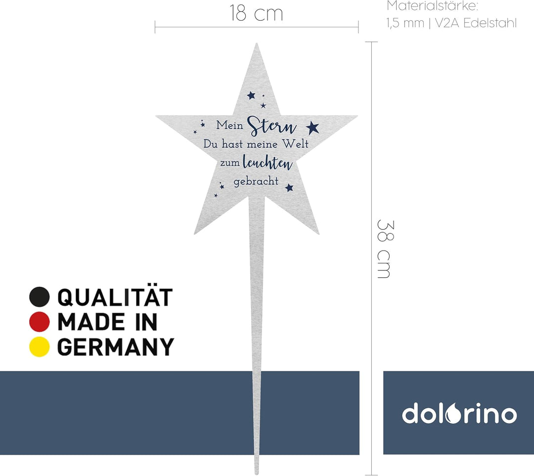 Fritz Cox® TrostGeschenke Grabstecker Stern 'Mein Stern'