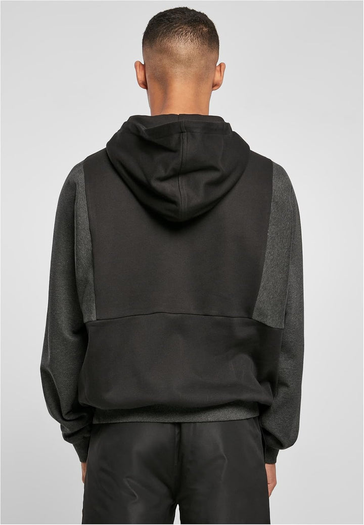 Urban Classics Cut On Sleeve Hoody, Männer Kapuzenpullover in Loose Fit Passform mit zwei Taschen an