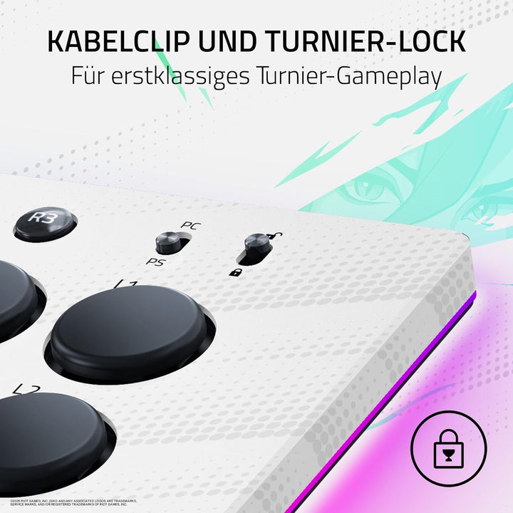 Razer Kitsune 2XKO Edition - Optischer All-Button-Arcade-Controller für PS5 und PC - Layout mit 4 pr
