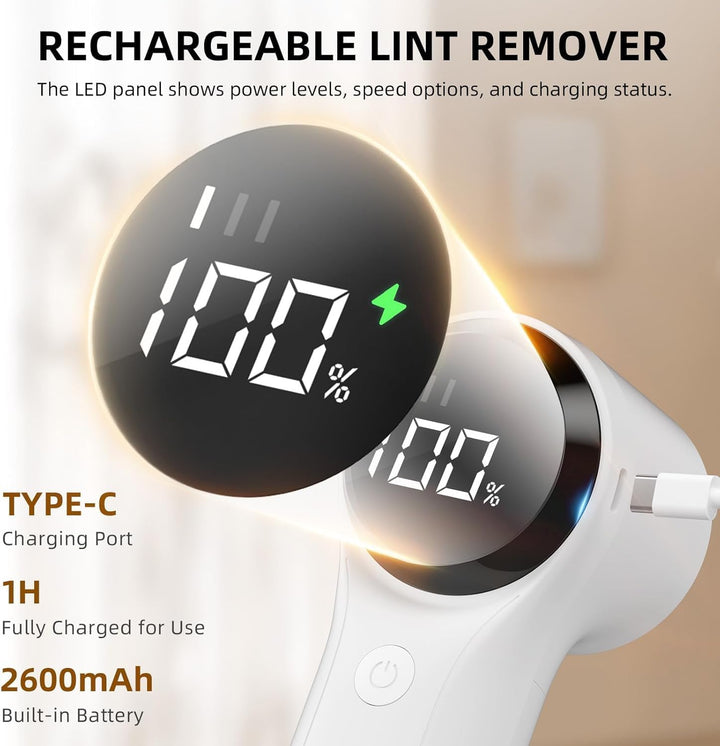 Fusselrasierer Elektrisch,Tragbarer Aufladbar Elektrisch Fusselentferner,LED-Anzeige,3 Geschwindigke