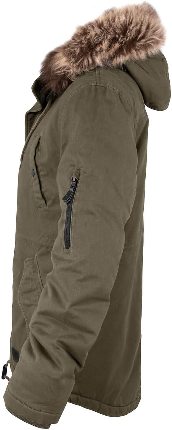 bw-online-shop Winterparka Fishtail mit Futter Herren Parka Jacke XS Oliv, XS Oliv