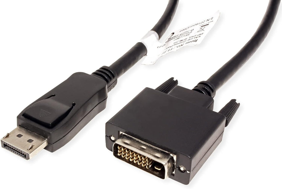 VALUE DisplayPort Kabel DP ST - DVI-D ST, schwarz, 1 m 1m, 1m