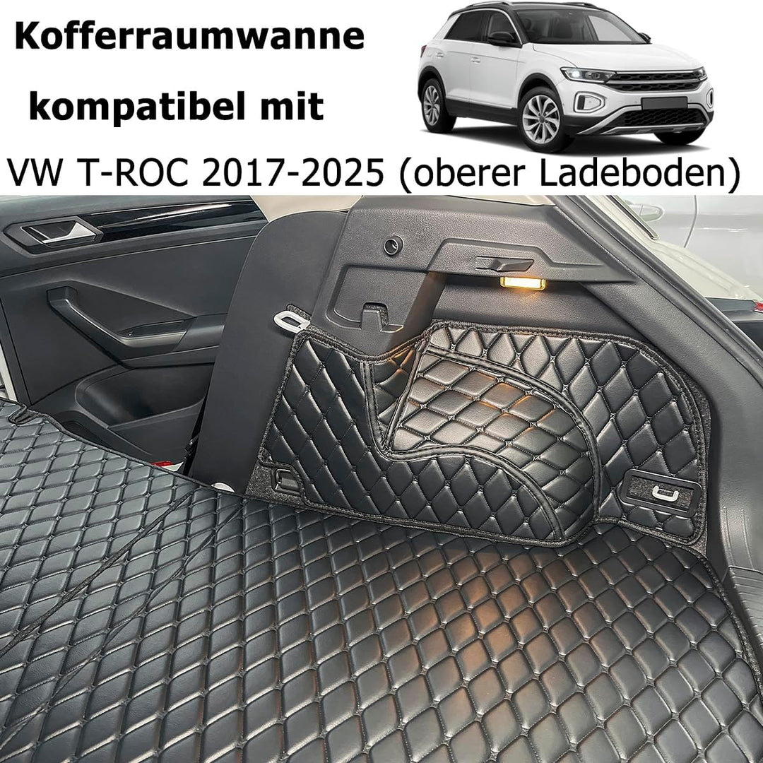 Kofferraumwanne kompatibel mit VW T-ROC 2017-2025 (oberer Ladeboden) Kofferraummatte | Passt Nicht i