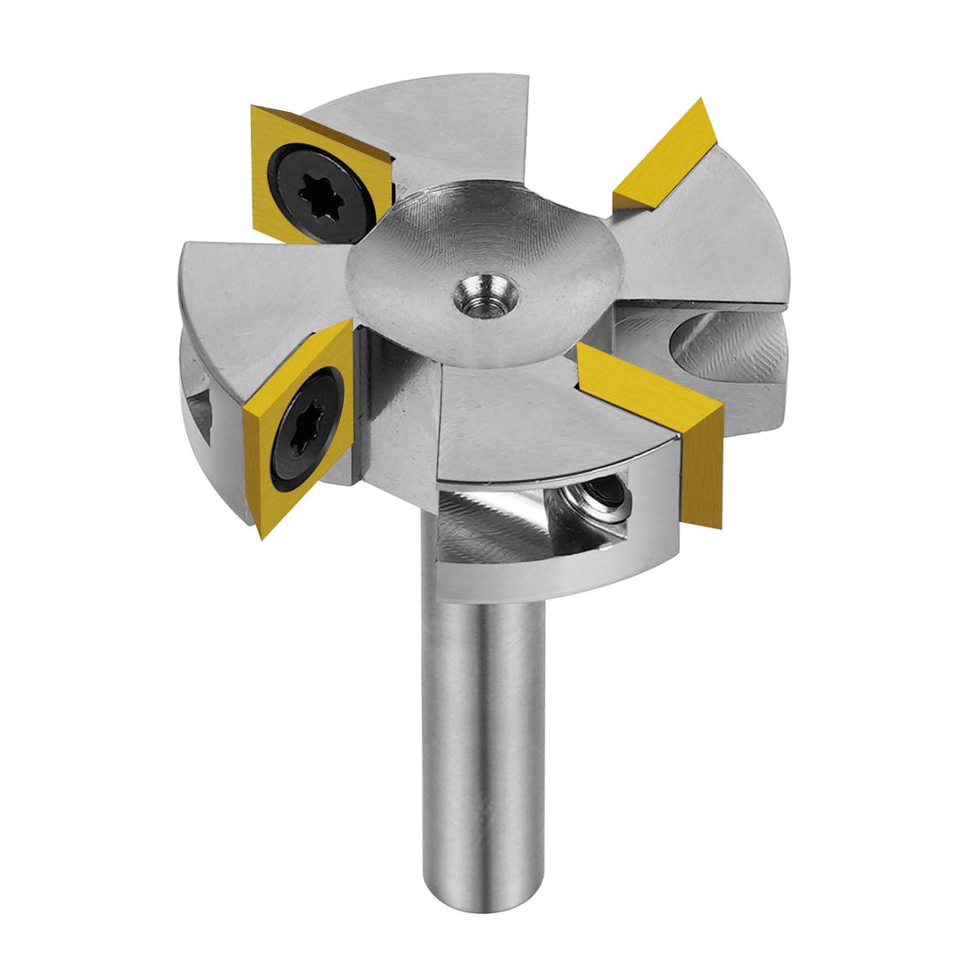 SpeTool Planfräser Vernickelt 8mm Schaft 40mm Oberfräser Wendeplatten Spoilboard 4 Flöten CNC Fräser