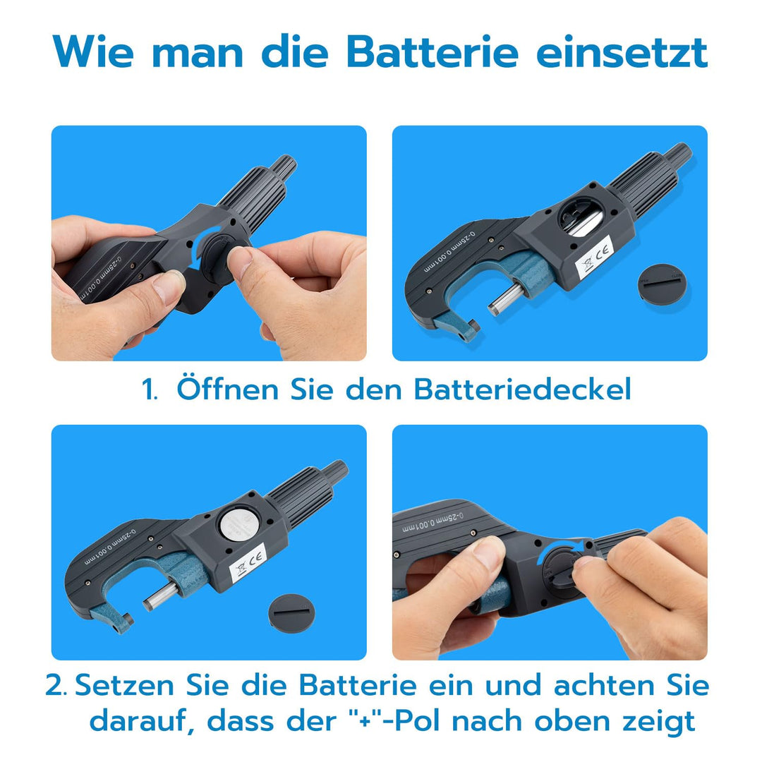 Mcbazel Mikrometer LCD Digitale Bügelmessschraube 0-25mm, 0.001mm Auflösung