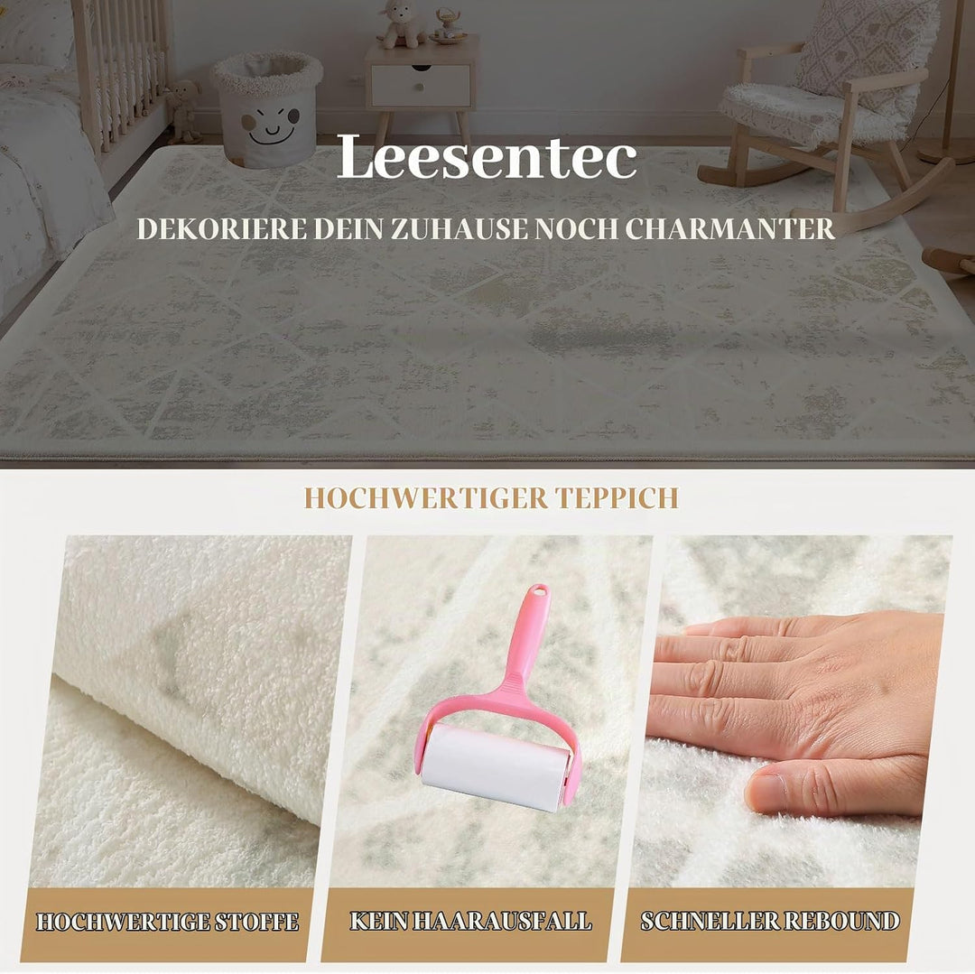 Leesentec Teppich Wohnzimmer Teppich Schlafzimmer Geometrische Teppich Moderner Abstrakter Teppiche