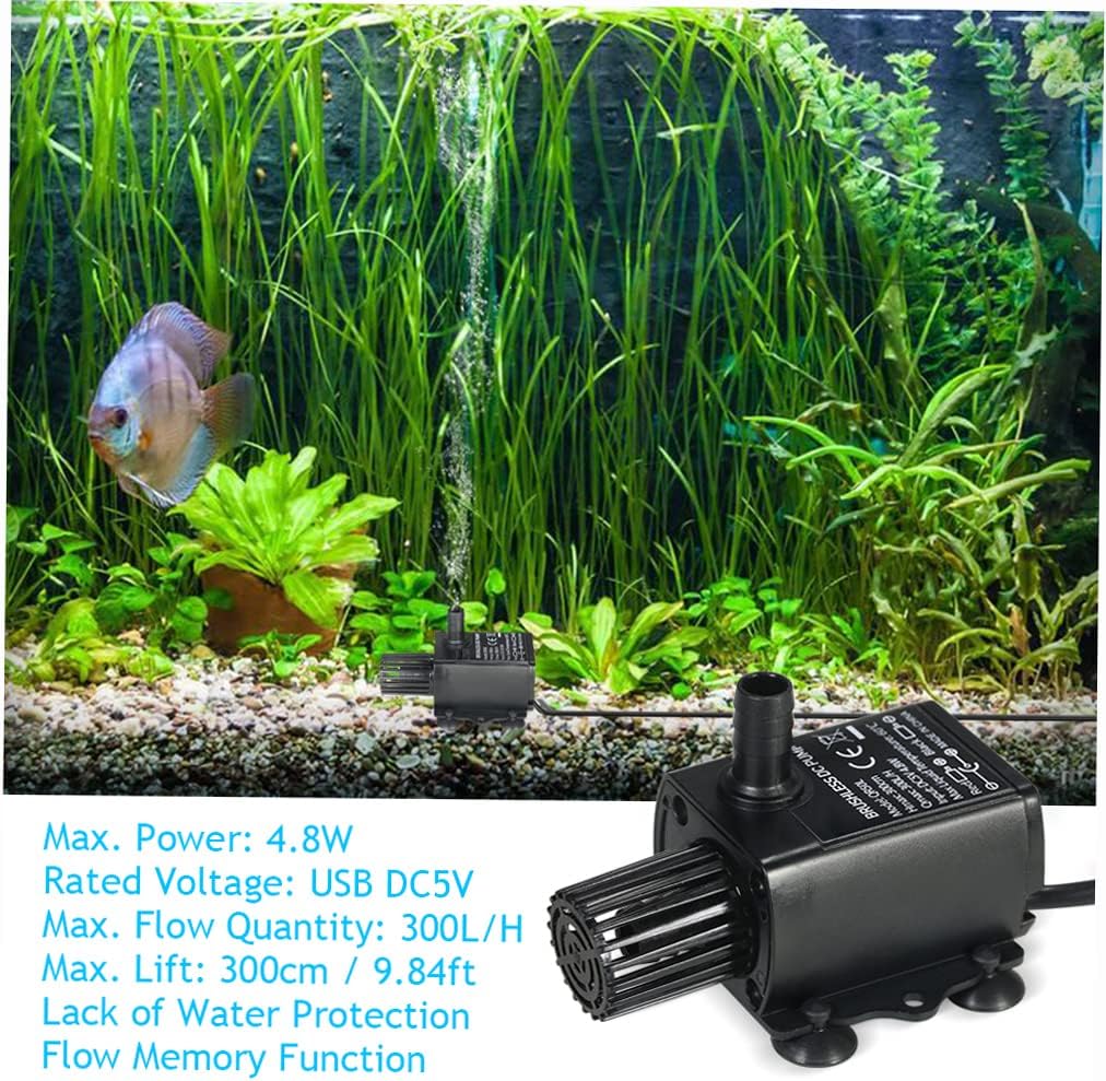 Matybobe Ultra-leise Mini USB DC5V 4,8 Watt 300L / H Aufzug 300 cm Brushless Wasserpumpe Wasserdicht
