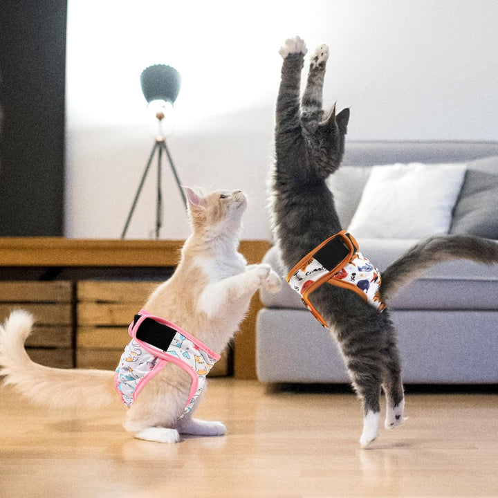 Grecle Wiederverwendbare Katzenwindeln, 3 Stück, mit guter Saugfähigkeit, Katzenwindeln für weiblich