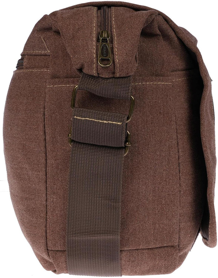 Christian Wippermann grosse XL Herren Damen Tasche Umhängetasche Canvas Messenger Bag Braun, Braun