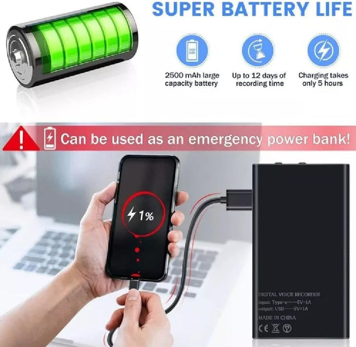32GB Mini Voice Recorder Diktiergerät Spion Ton Aufnahmegerät Auto Digitales Diktiergerät